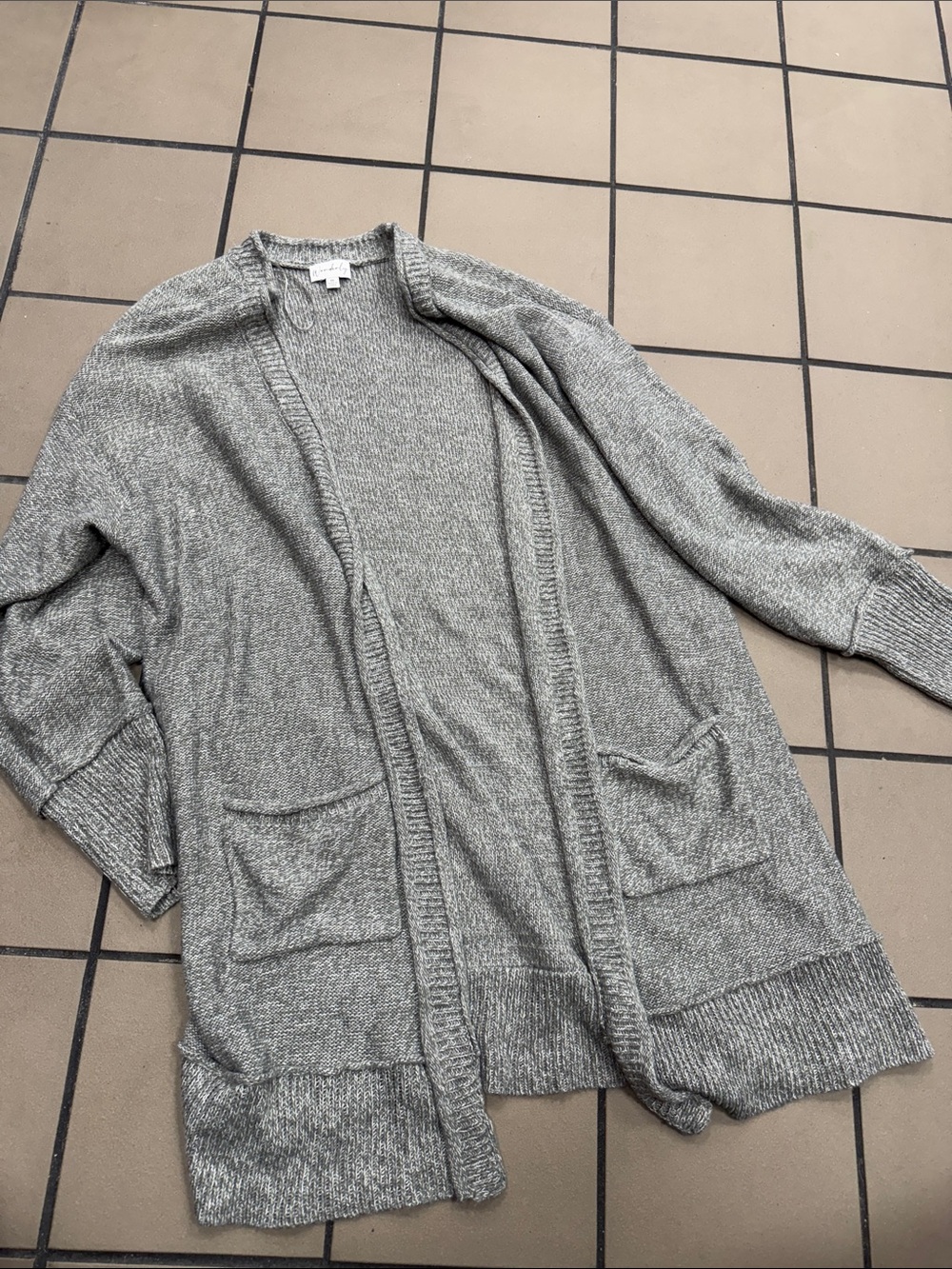 Wonderly Gray Open-Front Women's Knit Cardigan